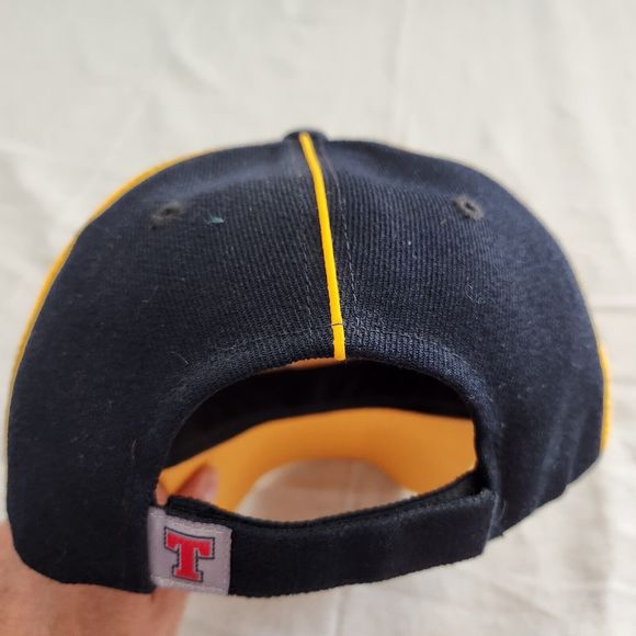 Tennessee Vols Cap Hat Strap Back Black Yellow Logo Football Mens OSFA Wool - Picture 4 of 11